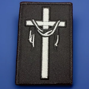 🔥 Jesus Veiled Cross Patch Iron On Applique Easter God Christian Faith Bible - Picture 1 of 7