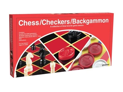 Pressman Chess / Checkers / Backgammon - 3 Games in One with Full Size Staunt... - Image 1 of 4