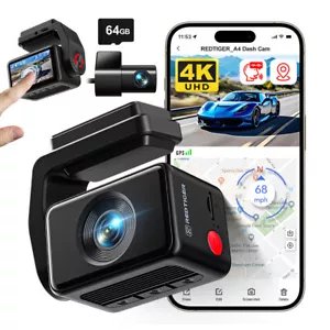 REDTIGER A4 Dash Cam Front and Rear 4K with 5.8GHz WiFi and 2" Touch Screen - Picture 1 of 11