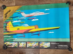 VINTAGE AVIATION ORIGINAL SOVIET POSTER ART DECOR AIRPLANE PILOTS - Picture 1 of 4