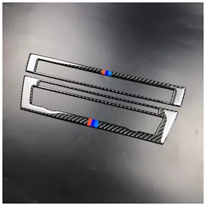 Carbon Fiber M Stripe AC + CD Control Panel Stickers Trim for For BMW F10 520i - Picture 1 of 6