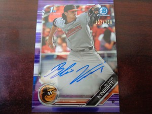 2019 Bowman Chrome Blaine Knight AUTO #'ed 137/250 PURPLE Refractor-ORIOLES