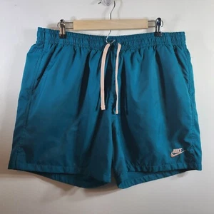 De Colección Pantalones Cortos Nike Completamente Forrados Cordón Correr Unisex XL 16-18 Swoosh Verde Azulado - Imagen 1 de 12