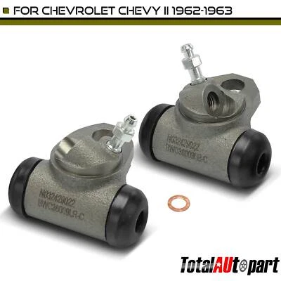 2x Cilindro de rueda de freno para Chevrolet Chevy II 1962-1963 1 pulgada Diámetro delantero Foto 1 de 4