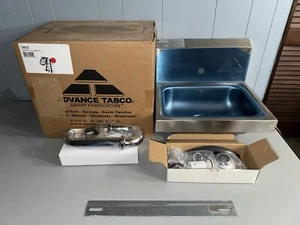 NEW ADVANCE TABCO 7-PS-51 Wall Mounted Hand Sink 14” x 10” x 5” bowl - NO Faucet - Picture 1 of 19
