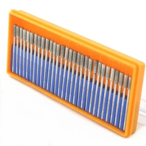 30Pcs Bur Diamond Grinding Head Cylindrical Engraving Bits Coated Carving Burrs - Picture 1 of 37