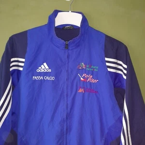 Adidas Track Jacket Unisex UK 38/40 Blue Pockets Embroidered - Picture 1 of 12