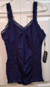 Elietian Camisole Cami Lace Tank Top Ink Blue NEW Womens Fitted One Size Stretch - Picture 1 of 10