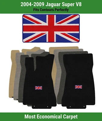 Alfombrillas delanteras Lloyd Velourtex para '04-09 Jaguar Super V8 con logotipo de bandera británica Foto 1 de 4
