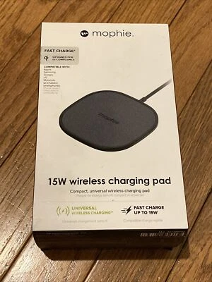mophie - 15W Wireless Charging Pad - Black - Image 1 of 2