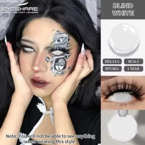 EYESHARE 🤍Blind White🤍 Kontaktlinsen Jahreslinsen ohne Stärke Halloween Party - Bild 1 von 8