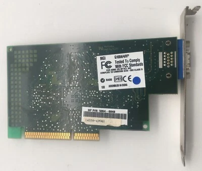 G100A/4/HP - MATROX G100A/4/HP 4MB AGP VIDEO CARD WITH VGA OUTPUT MGA-G100A-E 50 - Image 1 of 2