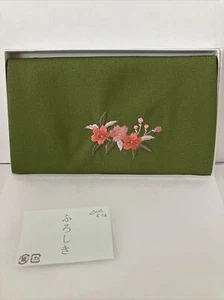 Tela de algodón Furoshiki Sakura hecha en Japón tela de algodón Maccha té verde - Imagen 1 de 4