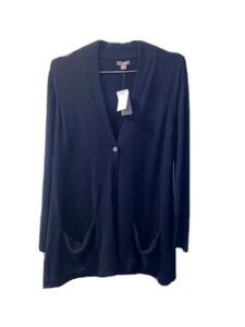 J.Jill Strickjacke dunkelblau ein Knopf und Taschen vorne XS - Bild 1 von 3