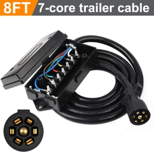 Enchufe de remolque de 4/8 pies resistente a la intemperie arnés de cableado conector de remolque de 7 pines - Imagen 1 de 14