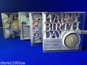 H&H Driftwood Vintage Inspired Shabby Chic Sculpted Floral Tealight Holder Gift - Picture 1 of 7