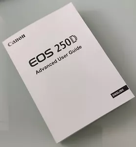 Canon EOS 250D Colour Instruction Manual Printed Size A5 Professionally Bound - Picture 1 of 21
