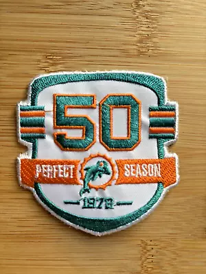 Miami Dolphins Perfect Season 50th Anniversary Embroidered Patch Free Shipping - Image 1 of 4