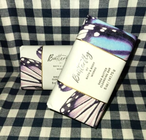 NEW! 2-Pack Butterfly Shea Butter Cleansing Bar 5 oz Bath & Body Works - Picture 1 of 1