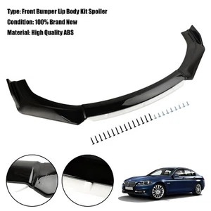 Universal Car Front Bumper Lip Body Kit Splitter Diffuser Protector Black White - Picture 1 of 17