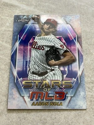 2023 Topps Chrome Update Series Stars of MLB #SMLBC-86 Aaron Nola Phillies - Image 1 of 2