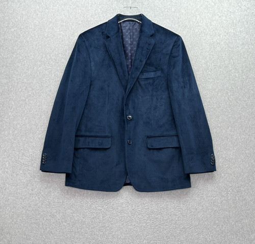 Blazer uomo Michael Kors blu 40R 100% poliestere velluto cappotto sportivo giacca morbido