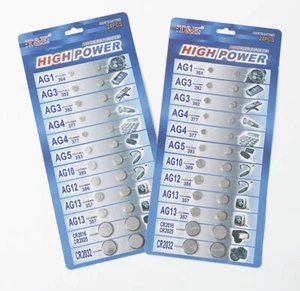 24 ASSORTED Watch Cell Batteries AG1/3/4/10/12/13 CR2016/2025/2032 Toys Watches - Picture 1 of 3