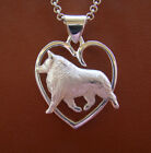 Large Sterling Silver Schipperke Moving Study On A Heart Pendant