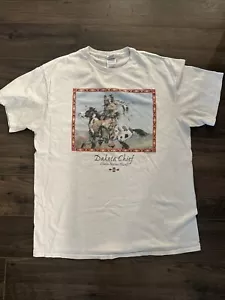 Dakota Chief Charles Marion Russell Men's White T Shirt Size Large - Picture 1 of 14