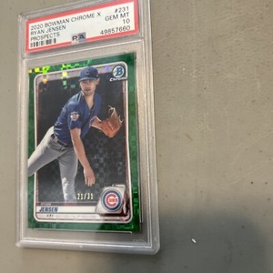 2020 Bowman Chrome X Ryan Jensen Green Xfractor 🔥PSA 10 Chicago Cubs MLB