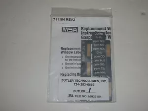 MSA 711104 Ventana Etiqueta en blanco para probador de gas pasaporte NUEVO - Imagen 1 de 2