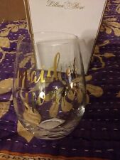 Open box- Lillian Rose Gold Maid Of Honor Stemless Wine Glass