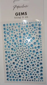 Mini GEMAS ADHESIVAS AZULES REDONDAS pegajosas artesanales adorno decoración pegatina - Imagen 1 de 1