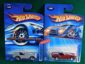 Hot Wheels #160 2005 ~ Shelby Cobra 427 S/C ~ imprimación gris y rojo ~ lote de 2 autos - Imagen 1 de 4