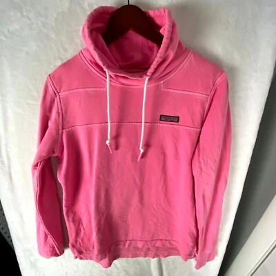 Vineyard Vines Sweatshirt Womens XS Pink Logo Garment Dyed Funnel Neck Pullover - Image 1 of 4