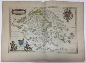 Joan Blaeu handfarbig ~ 1667 ANTIKE KARTE, FRANKREICH ~ Valois ATLAS MAIOR - Bild 1 von 7