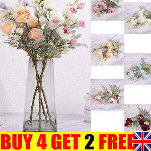 7 Heads Artificial Flowers Bouquet Silk Rose Wedding Garden Home Party Decor YEE