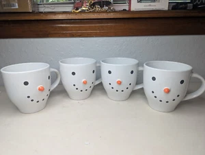 Set of 4 Large Royal Norfolk Snowman Mugs with 3-D Nose - Picture 1 of 4