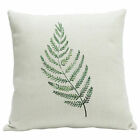 Cotton Linen Simple Garden Home Decor Leaf Sofa Pillow Case Waist Cushion Cover