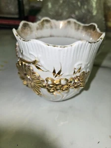 Antique Tea/coffee Cup Porcelain Gold Gilt Raised Flowers Floral Ornate - Picture 1 of 9