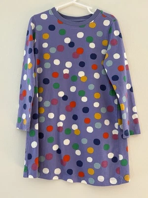 HANNA ANDERSSON Purple Polka Dot Long Sleeve Cotton Dress Size 110cm US 5 - Image 1 of 4