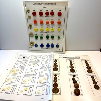 Vintage Button Sample Cards London Button Colors, Genuine Coconut buttons - Image 1 of 4