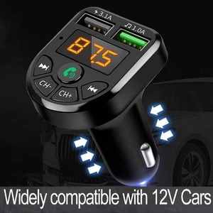 Wireless FM Transmitter MP3 Player for Car with Dual USB Charging Ports - Picture 1 of 5