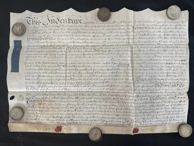 Antique Vellum Document  Indenture LORD GEORGE 1742 GREAT BRITAIN Signed Silver - Image 1 of 4