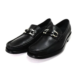 Salvatore Ferragamo Gancini Loafers Leather Shoes 25Cm Men'S Black - Picture 1 of 10