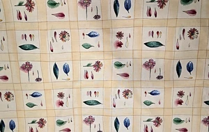 5th Avenue Designs Floral Leaf Squares Scotchgard Upholstery Fabric 6.3yds x 56 - Picture 1 of 3