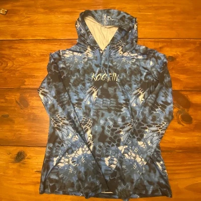 Sudadera con Capucha KooFin Gear Para Hombres Rendimiento Medio Pesca Camuflaje Pullover Azul Negro Foto 1 de 4