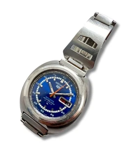 Orologio Vintage Seiko 5 Sports 7019-7050 Quadrante Blu Data Giorno Automatico dal Giappone - Foto 1 di 10