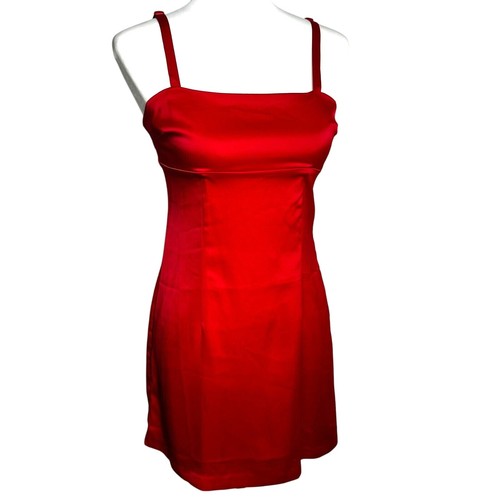 VALENTINO URBAN OUTFITTERS NUOVO CON ETICHETTE Mini Abito Rosso Medio Sexy Elasticizzato Raso Spalline Regolabili