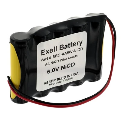 Exell 6V 1000mAh NiCd Battery Pack w/ Wire Leads Radios FRS GMRS Walkie-Talkie - Image 1 of 4